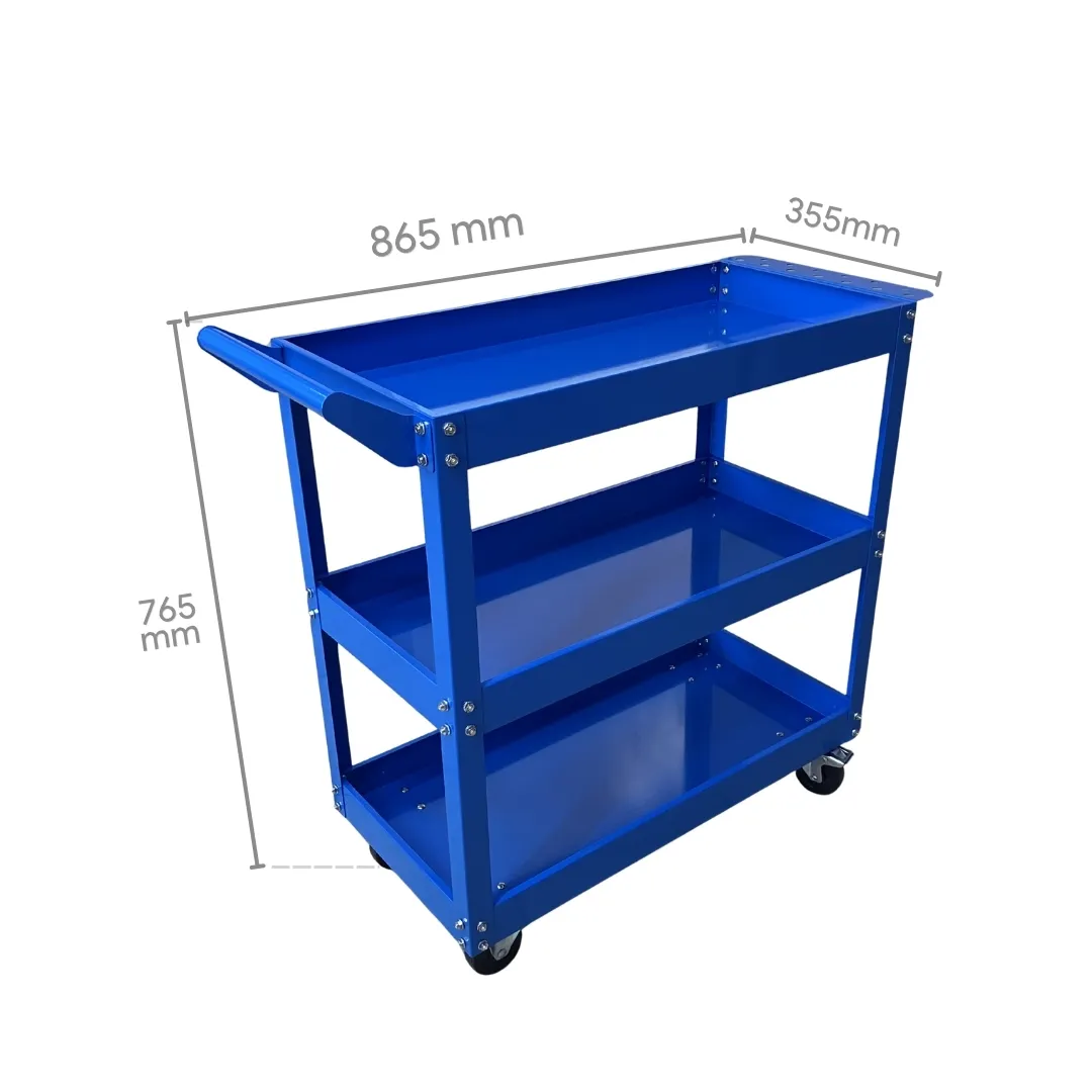 Mesa De Trabajo De 3 Estantes Con Ruedas (200 Kg) - Imagen 2