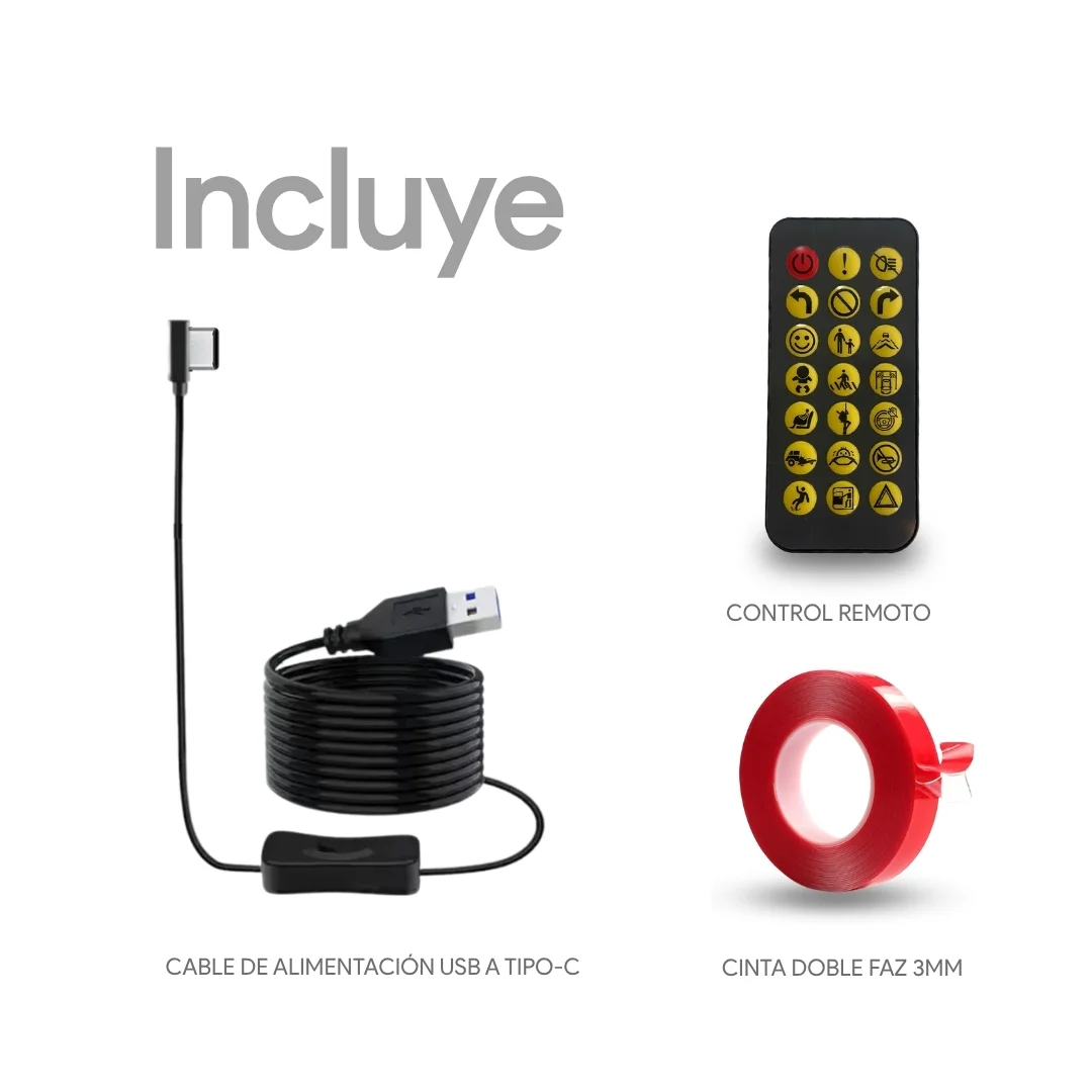 Luz Led Ojos Animados 1u De 60x12 Cm Usb Rgb Multicolor - Imagen 4